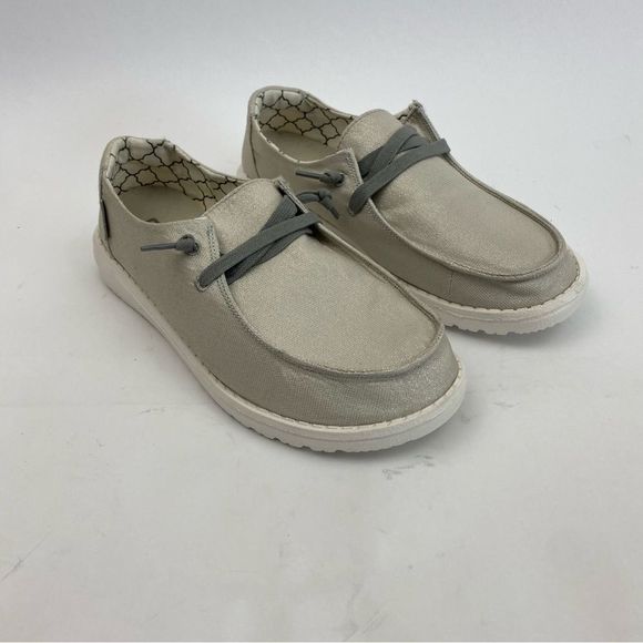 Hey Dude Shoes - HEY DUDE Women's Wendy Sparkling Shoes Color Pearl Gray SZ 6